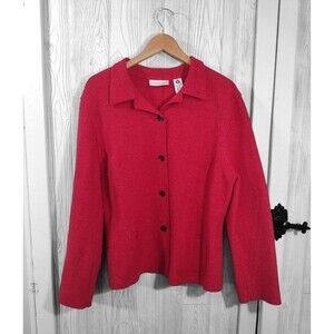 Vintage Valerie Stevens JACKET Wool Button 14 Red Classic